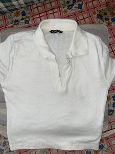 Zudio white crop t-shirt