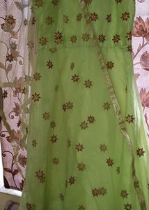 Premium Quality Chanderi Long Embroidery Dress Set