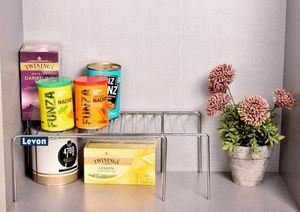 Levon Stainless Steel Kitchen Dish Rack Expandable Storage Shelves for Kitchen Cabinets Multipurpose Organizer Extend Up to 580 mm with Anti-Rust Nano Coating