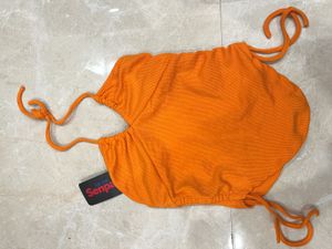 Trendy Orange Halter Top