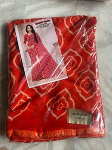 Red & Beige Sajan Sajni Saree with Blouse