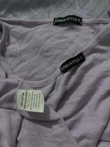 Lilac cropped two-piec top set