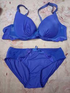 Purplish Blue Bra And Panty Set