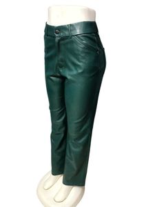 Green Faux Leather Pants Free Size for 30 32 34