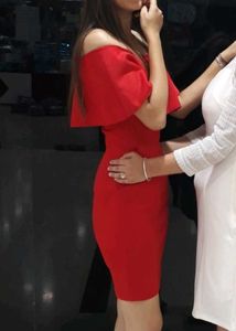Red Off-Shoulder Dress