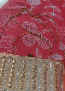 Gold Heart Evening Clutch