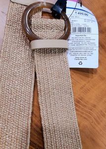 Woven Raffia Belt(beige)