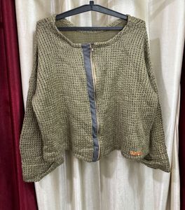 Olive Green Full Sleeve Winter Sweater
