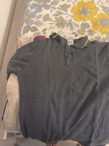 Gray Polo with Yellow Accents
