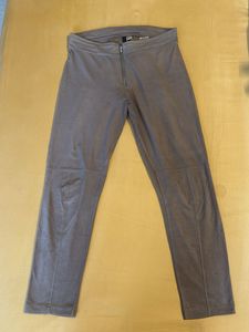 Suede Zip-Front Pants