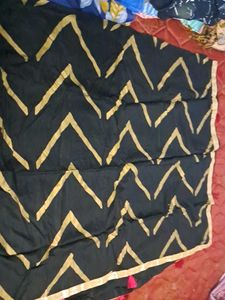 Black & Gold Chevron Print Dupatta