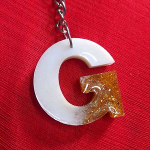 Letter G Glitter Keychain