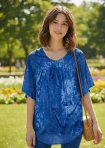 Blue Tie-Dye Top