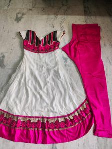White A-line Kurta With Pants 💕