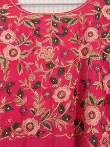 New Pink Floral ZARI ETHNIC Dress