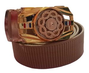 Gold Buckle Canvas Belt