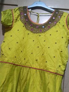 Top Dupatta Inner Long Gown Cotton Silk Mix