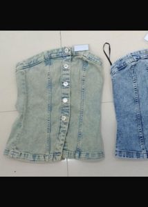 Denim Cordet Top