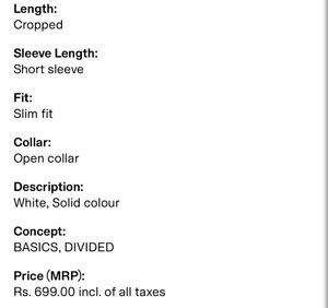 H&amp;M COLLARED CROPPED TOP