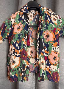 Multi Color Crop Top Shirt