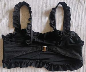 Cute Black Ruffle Bikini Top