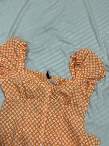 Orange &amp; White Dress