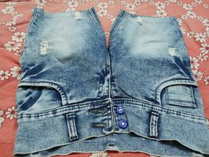 Distressed Denim Shorts