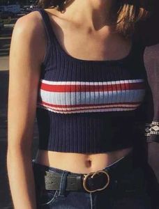 Striped Crop Tank Top