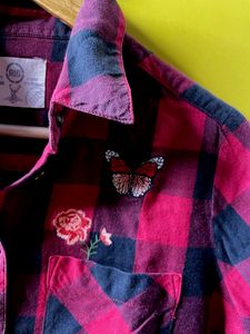 Red &amp; Navy Checked Shirt