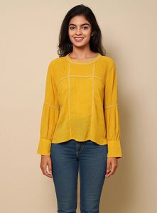 Yellow Blouse with Lace