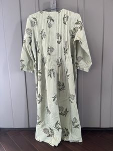 Floral Print Westside Dress/kurta In Mint Green