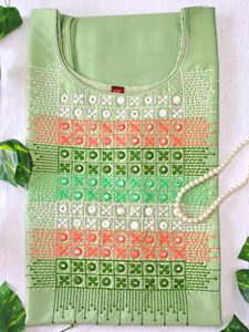 Brand New Cotton Silk Sleeveless Kurti- Green