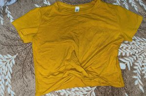 Mustard Twist Front T-Shirt