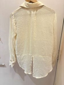 Beautiful Cream Sheer Button-Down Shirt