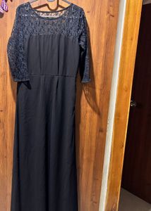 Elegant Black Lace Maxi Dress