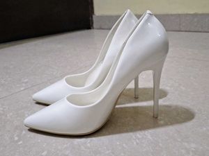 White Stilettos Pumps