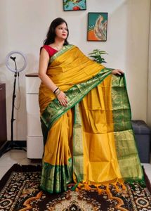 Elegant Yellow Silk Saree