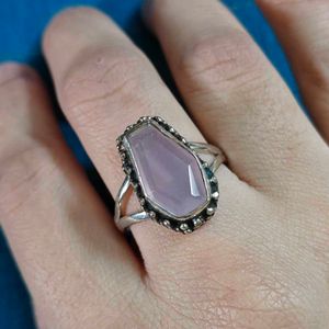 Rose quartz Coffin Ring