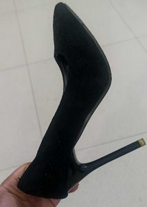 Velvet Black Suede Heels