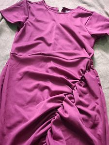 Wine Ruched Party Dress