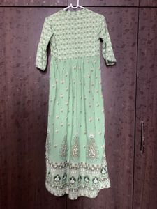 Green Printed Kurta Set