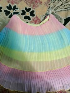 Rainbow Pleated frill top