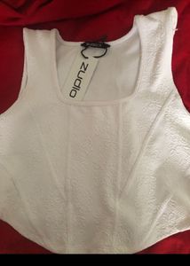 White Corset Tank Top