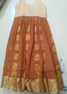 Elegant Paisley Gold Border Ethnic Gown
