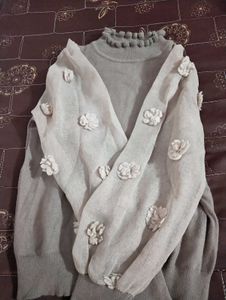 Light Brown Net Sweater