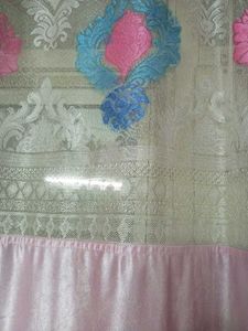 Floral Patterned 3 Curtains Set
