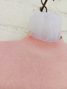 Peach High Neck Sweater
