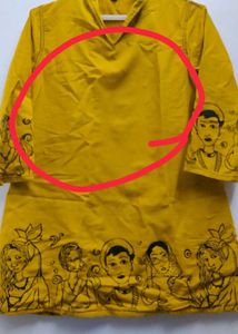 Yellow Printed Kurta