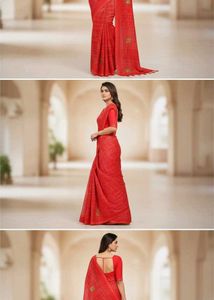 Red Designer Saree