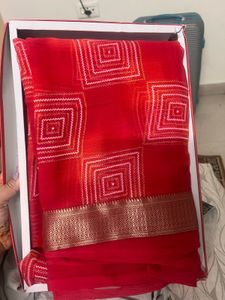 Orange Chiffon Saree